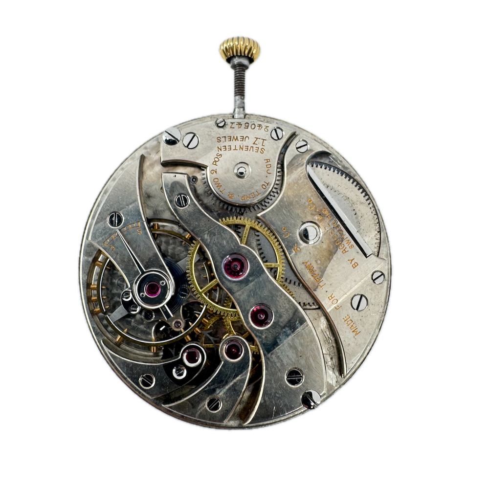 Antique 40mm Tiffany & Co. 17 Jewel Pocket Watch Movement Agassiz High Grade