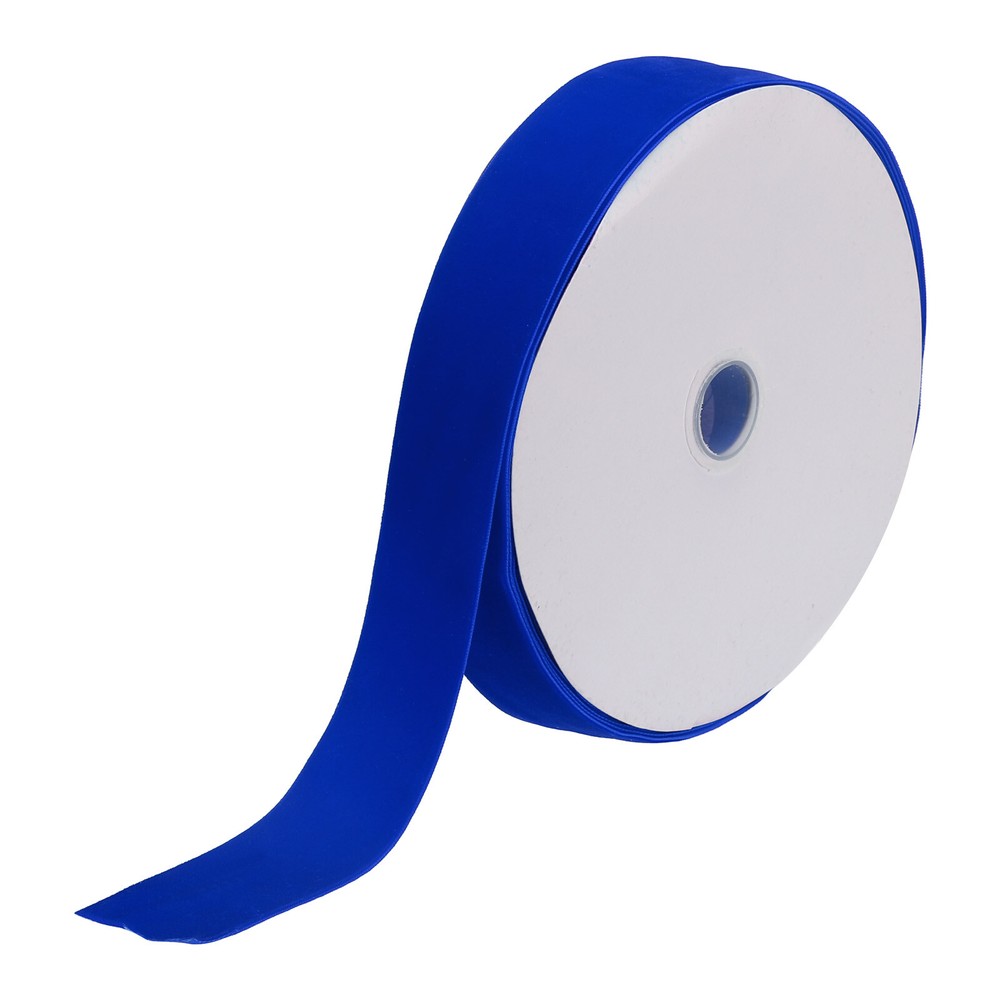 Velvet Ribbon 1 1/2 Inch x 10 Yard Single Face Spool Silky for DIY Bright Blue