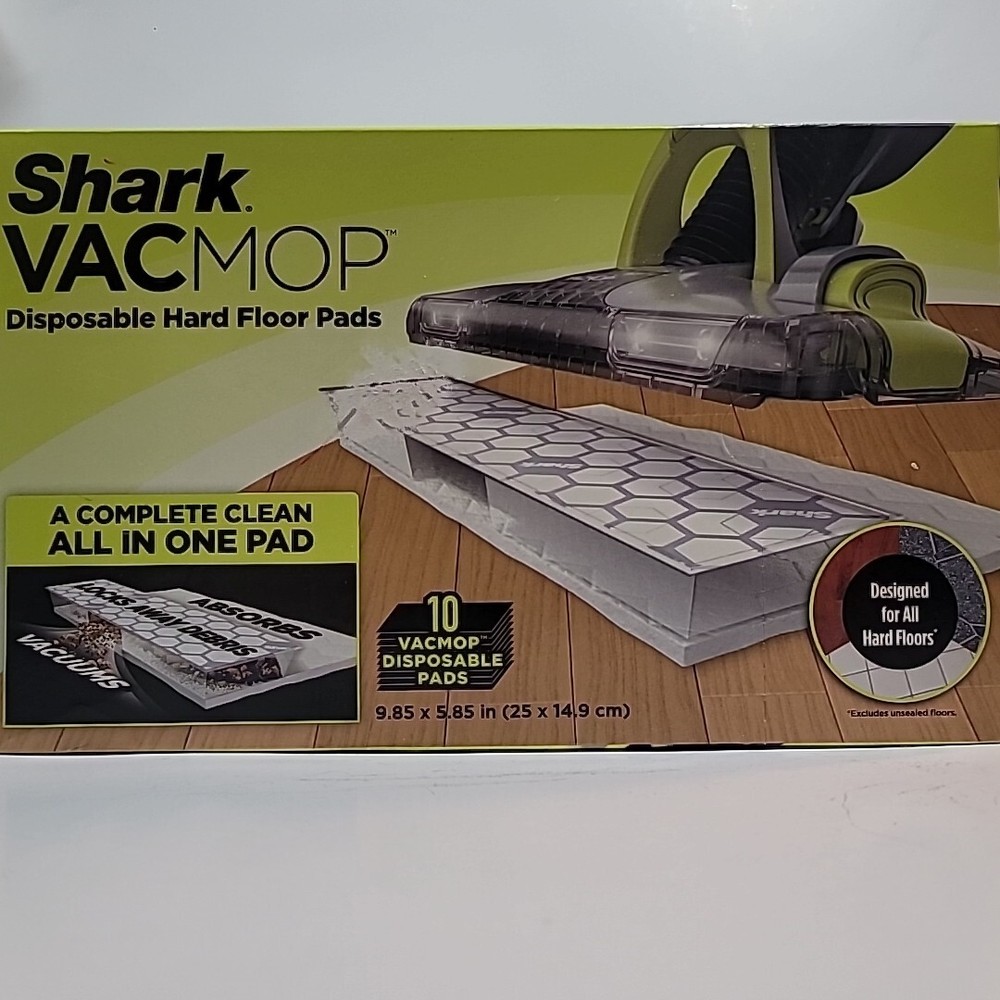 Shark VACMOP Disposable Mop & Vacuum Pad Refills 10-Count Microfiber for Floors