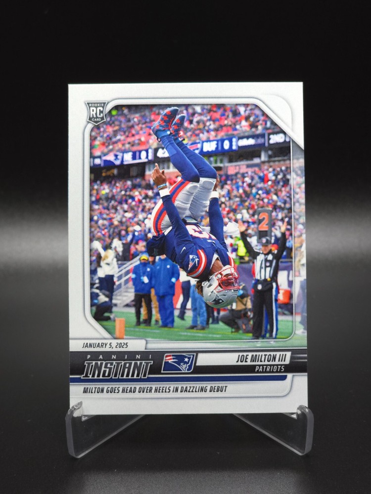 BACKFLIP CELLY! Joe Milton III 2024 Panini Instant RC NE Patriots #252 PR: 282