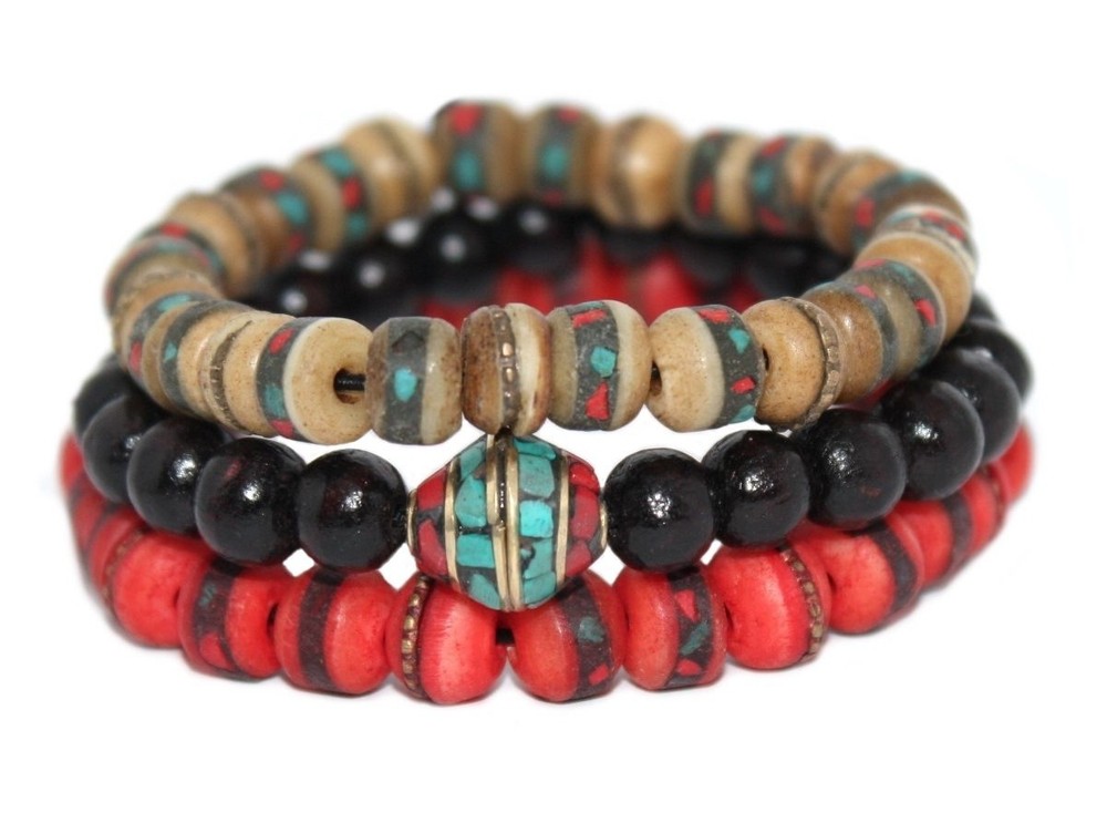 Tibetan prayer beads healing bracelet Adjustable wrist mala yoga bracelet E2