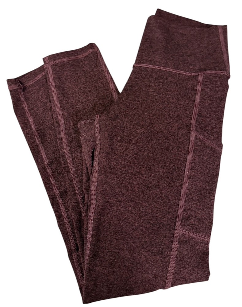 Aerie Chill Play Move Pocket Leggings Womens Size S Maroon Athletic Yoga