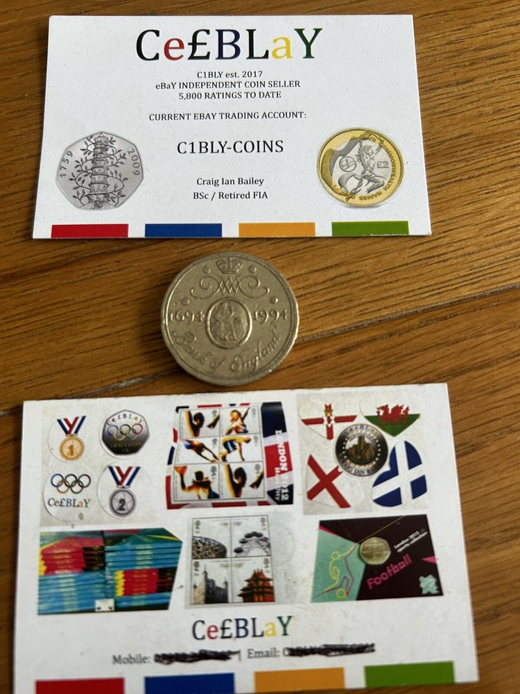 1994 Bank of England £2 Rare Old Design Circulated Coin