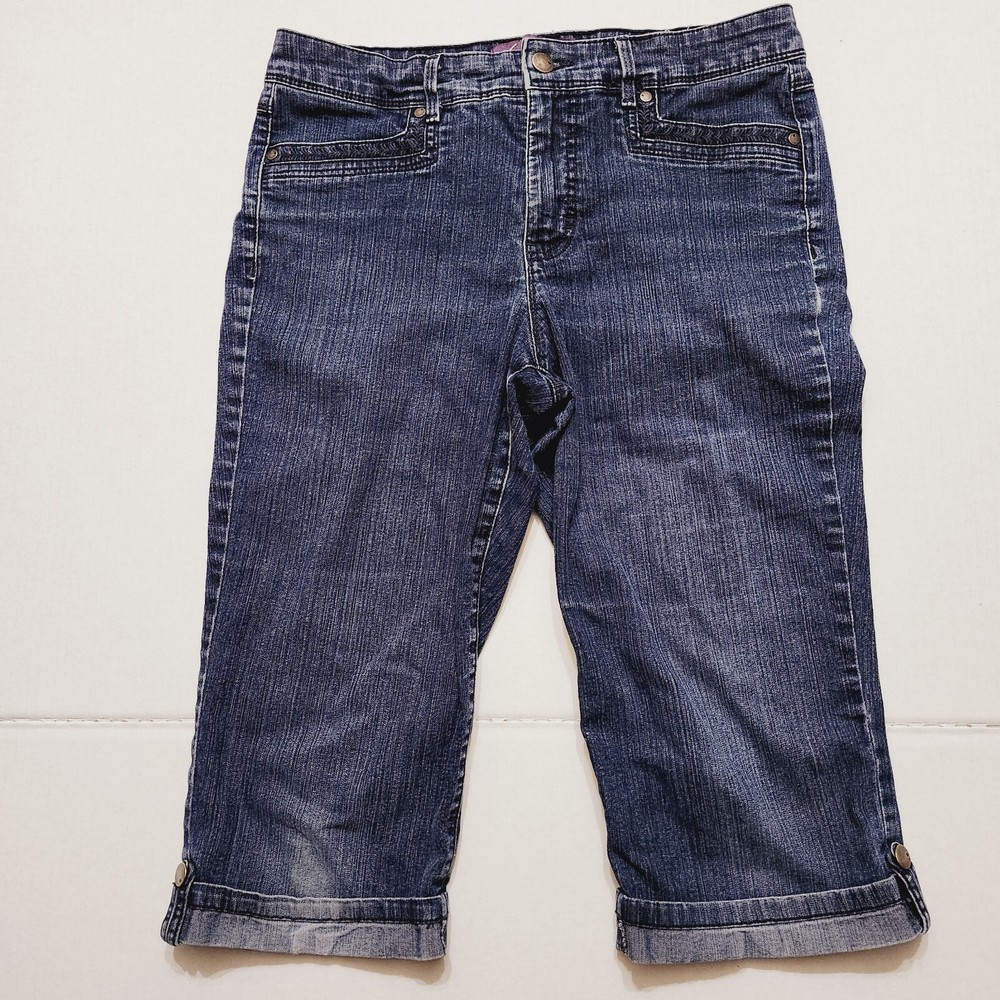 Gloria Vanderbilt Womens Size 6 Skimmer Blue Denim Capri Pants