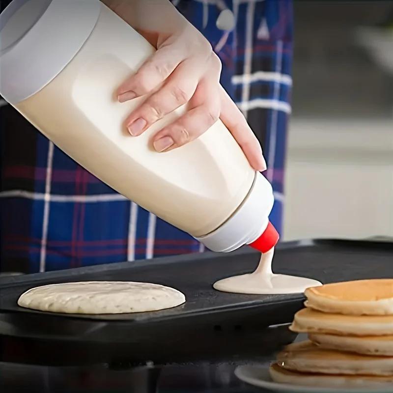 Pancake Mixer Bottle with Whisk Ball for Mess-Free Easy Baking