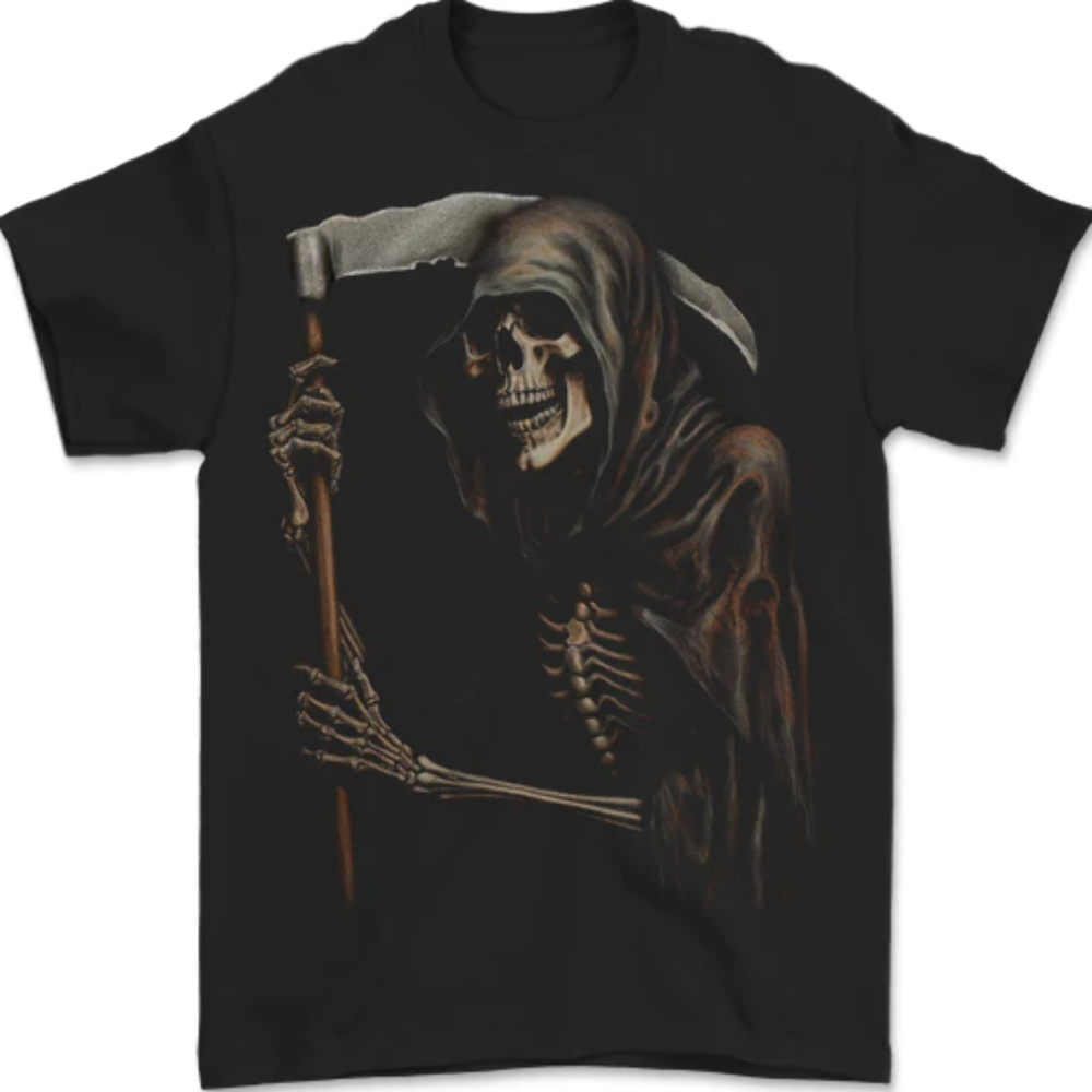 Grim Reaper Gothic Heavy Metal Skull Mens T-Shirt 100% Cotton
