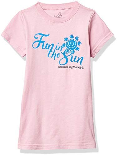 Marky G Apparel Girls' Printed Fun in The Sun Graphic Fine Jersey T-Shirt Pink