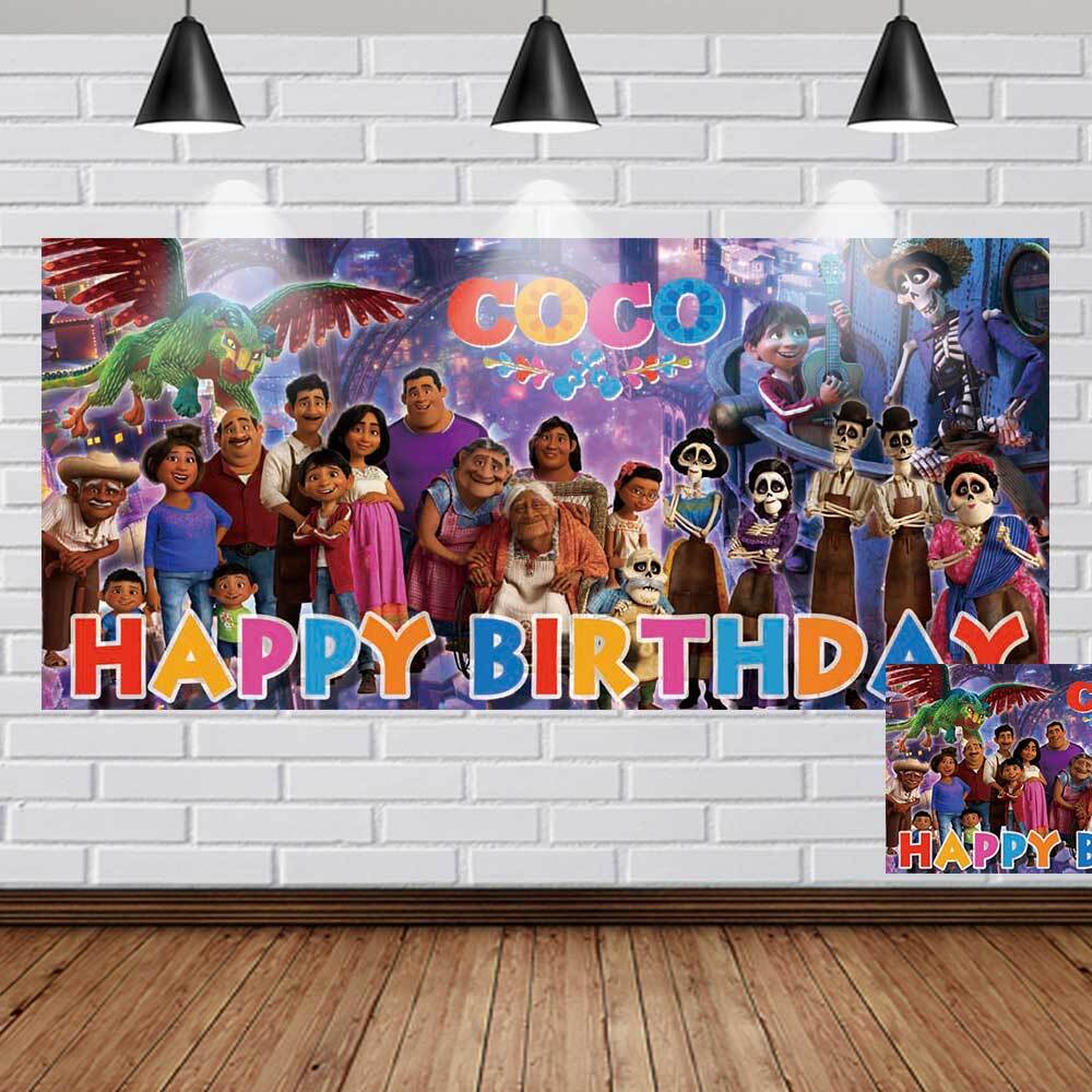Coco Party Supplies Party Decor Backdrop Banner Background Birthday Gift 5x2.3ft