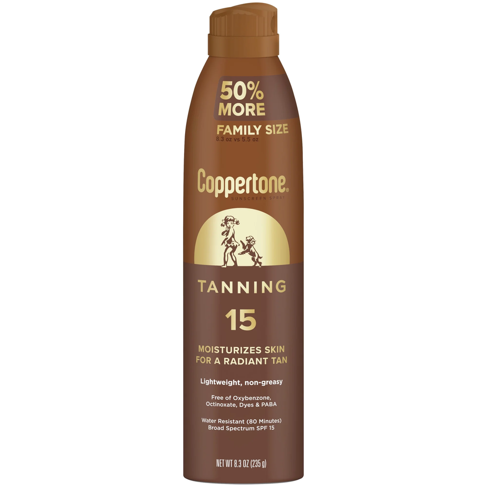 Tanning Sunscreen Spray, SPF 15 Sunscreen, 8.3 Oz