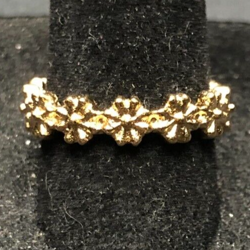 Vintage Antique Gold Tone Flower Ring - Size 8