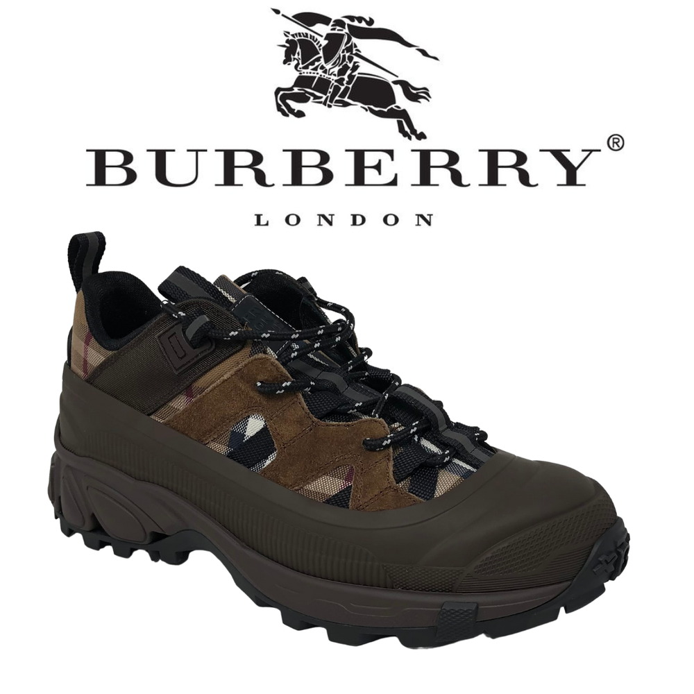 NWB Men's BURBERRY MF Arthur M Story Sneaker, Size 7 US, 40 EUR, Brown Check