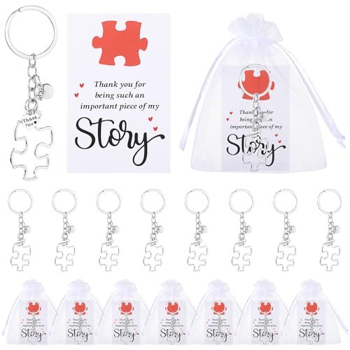 Back to School Gifts for Teachers Puzzle Keychain with Thank You Card 12-image