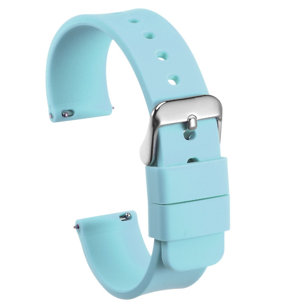 Silicone Watch Band 24mm Quick Release Soft Rubber Watch Strap, Blue
