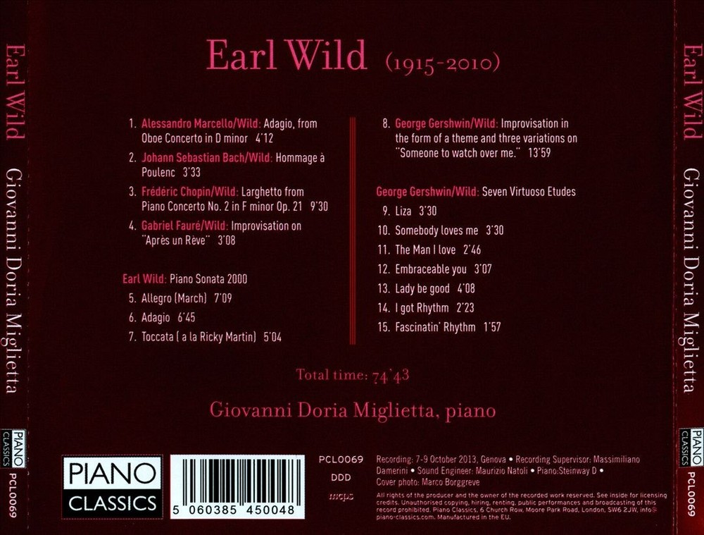 Giovanni Doria Miglietta Earl Wild Complete Transcriptions Original Piano Works