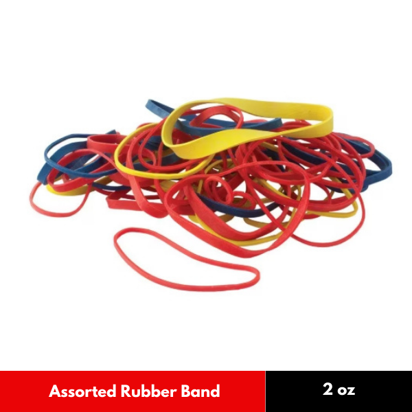 2 oz Assorted Multi-Colored Strong Rubber Bands for Versatile Use