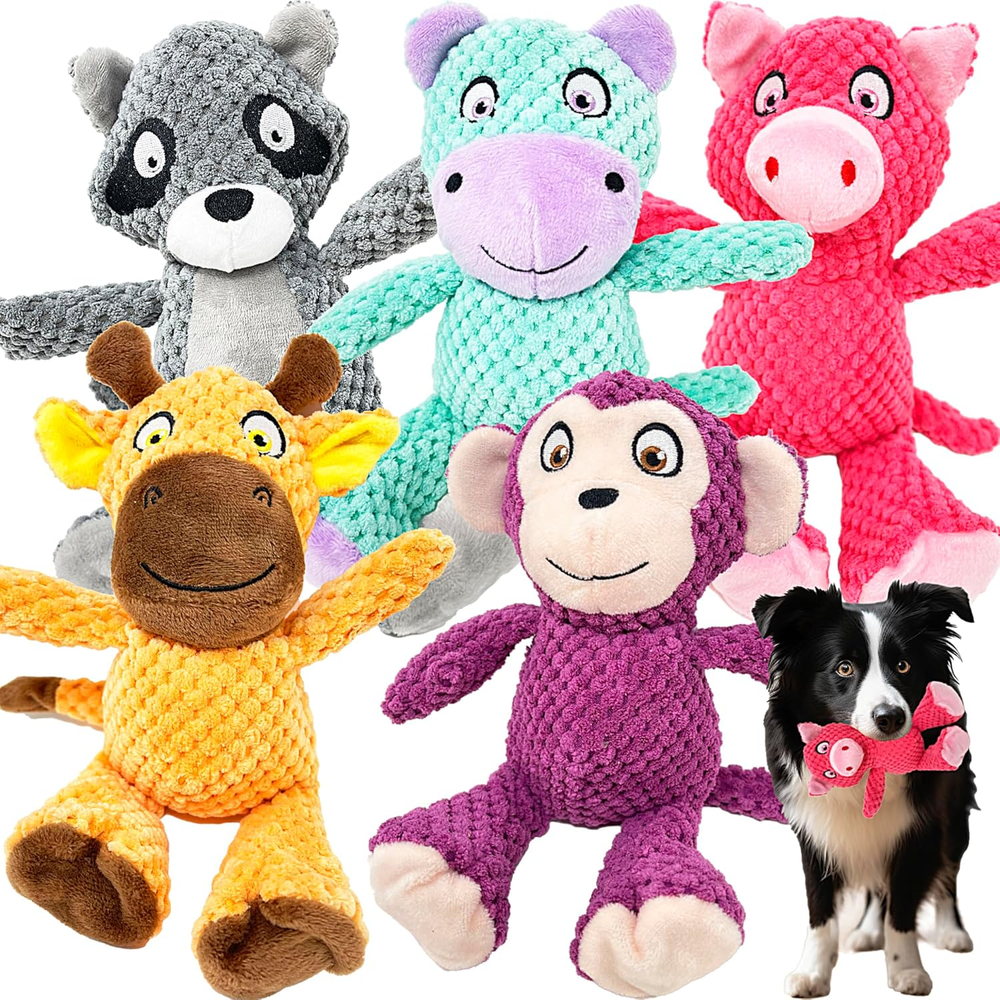 Multipack Dog Squeaky Toys Strong Almost Indestructible, with Added Liner for Lo