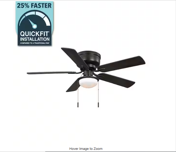 Hampton Bay Colton 52 in. Indoor Flat Bronze Low Profile Ceiling Fan-missing