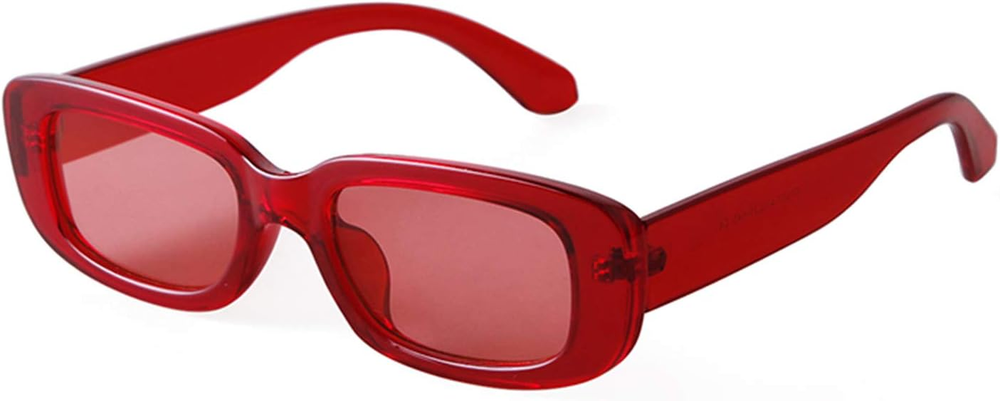 Retro 90s Rectangle Sunglasses for Women and Men in Black Tortoise Shell