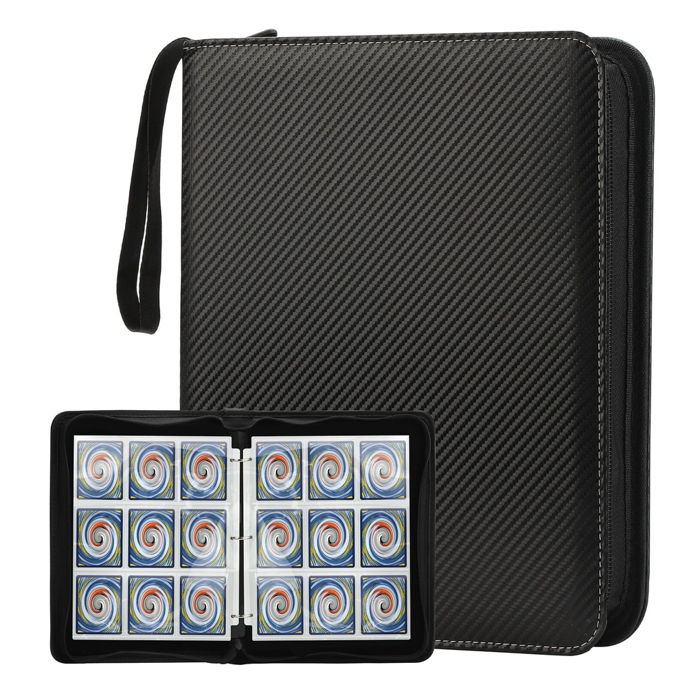 Trading Card Binder with Sleeves 9 Pocket Card Binder Premium 720 Double Side...