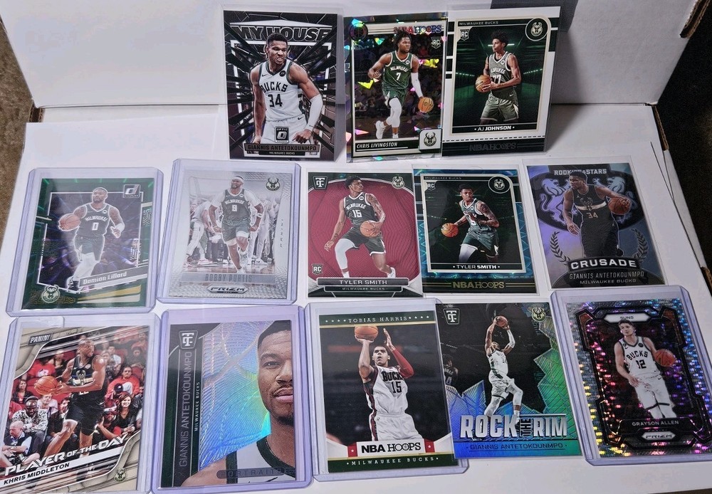 Milwaukee Bucks Basketball Card Lot with Rookies and Numbered Cards