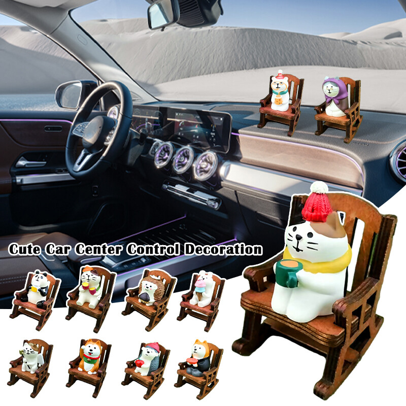 Car Dashboard Decoration Frog Cat Animal Figure Ornaments Auto Interior Decor
