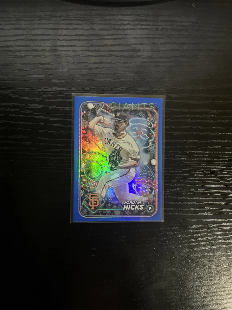 2024 Topps Holiday - Blue Metallic Glitter #H51 Jordan Hicks