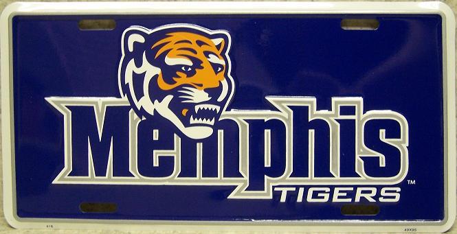 Memphis Tigers NCAA Aluminum License Plate New Official