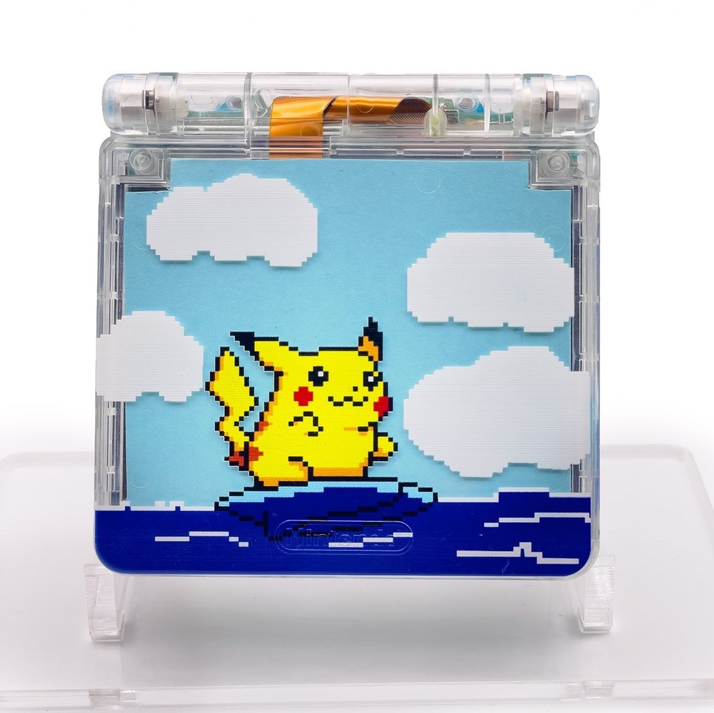 Nintendo Gameboy Advance SP IPS V5 2025 Screen Upgrade  Surfing Pikachu Edition