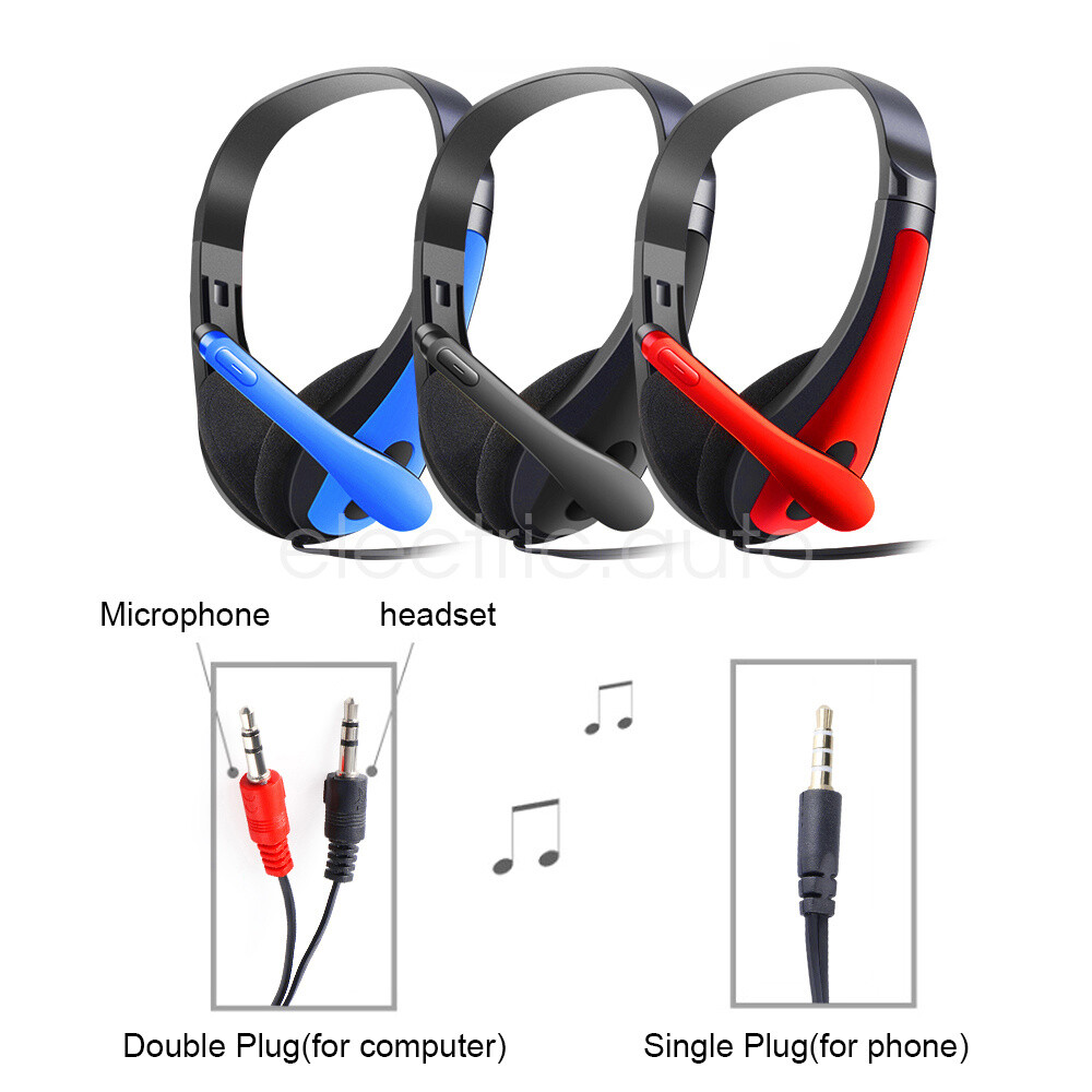 3.5mm Wired Gaming Headset with Mic Extra Bass Stereo Over-Ear Headphones