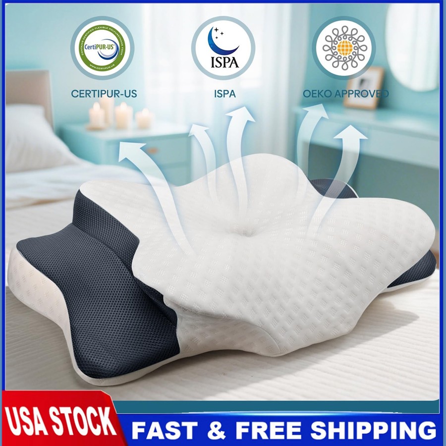 King Size Cervical Pillow for Neck,Shoulder Pain Relief Sleep,Memory Foam Pillow