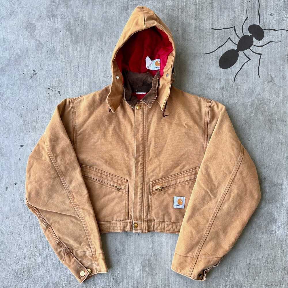 Vintage Y2K Carhartt Detroit cropped work jacket in brown