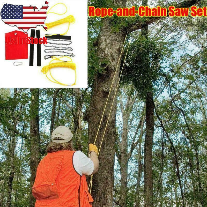 48-Inch Manganese Steel High Reach Limb Rope Chain Saw for Tree Trimming