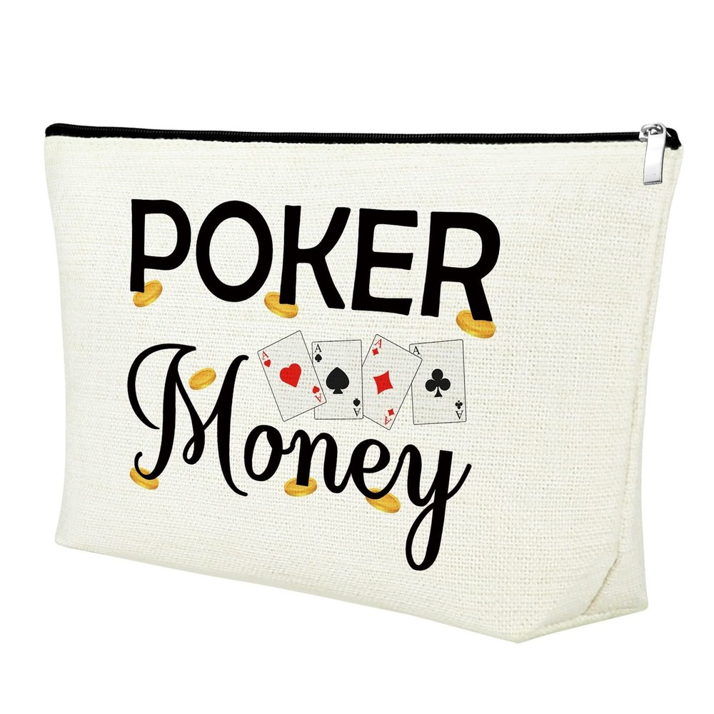 Funny Casino Lover Gift Gambler Gift Poker Money Cosmetic Bag for Women Gambl...