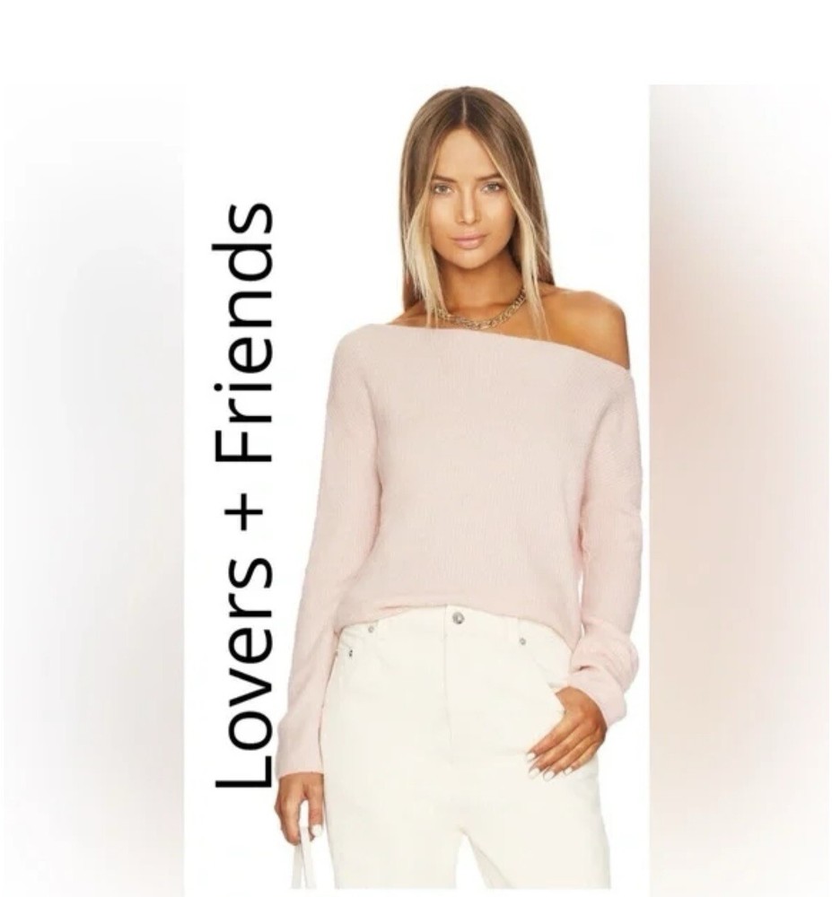 Lovers & Friends Alayah Soft Pink Off-Shoulder Sweater Size Medium