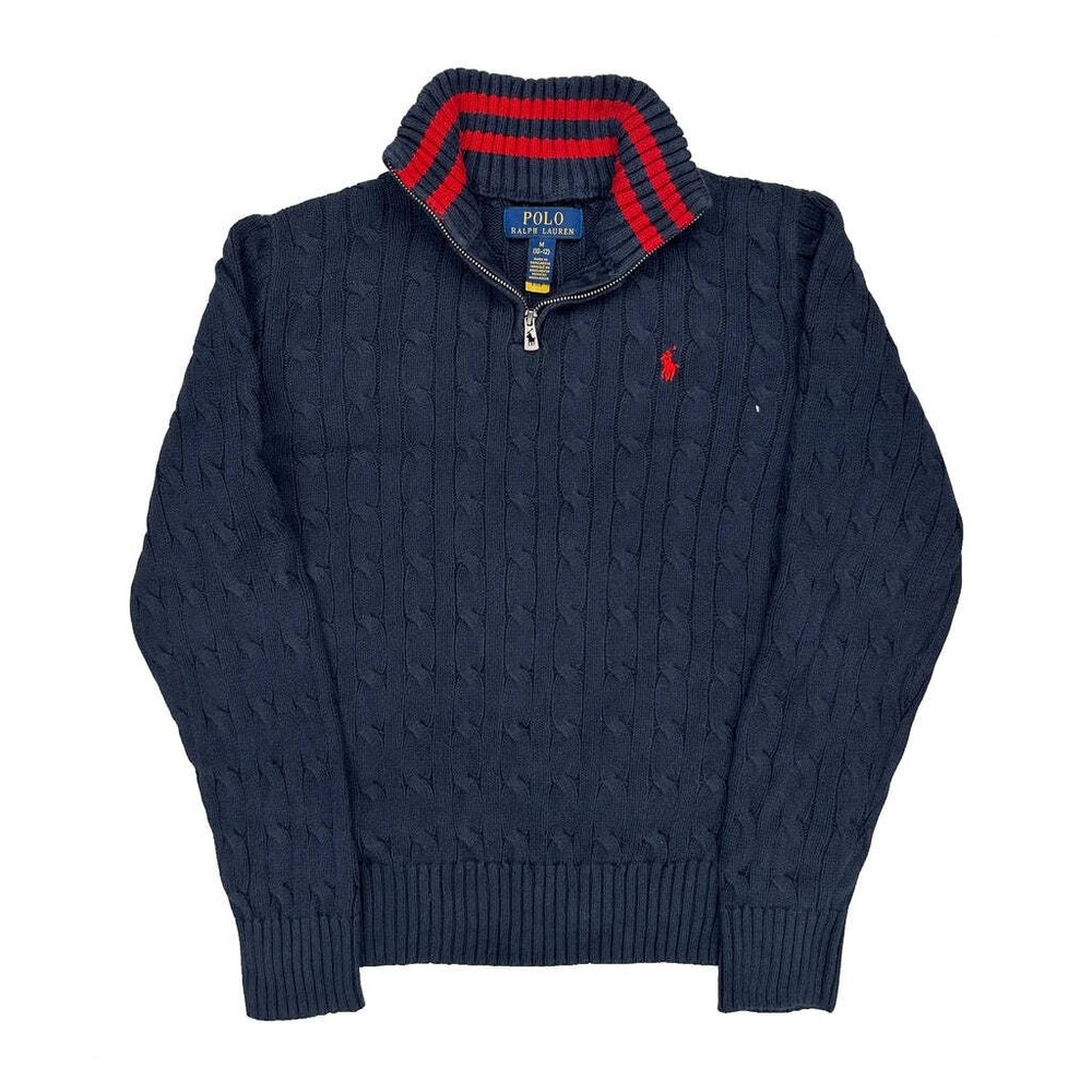 Age 10-12 Polo By Ralph Lauren 1/4 Zip - Medium Navy Cotton