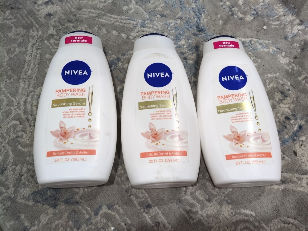 Nivea Delicate Orchid & Amber Body Wash 3-Pack 20 fl oz Each  