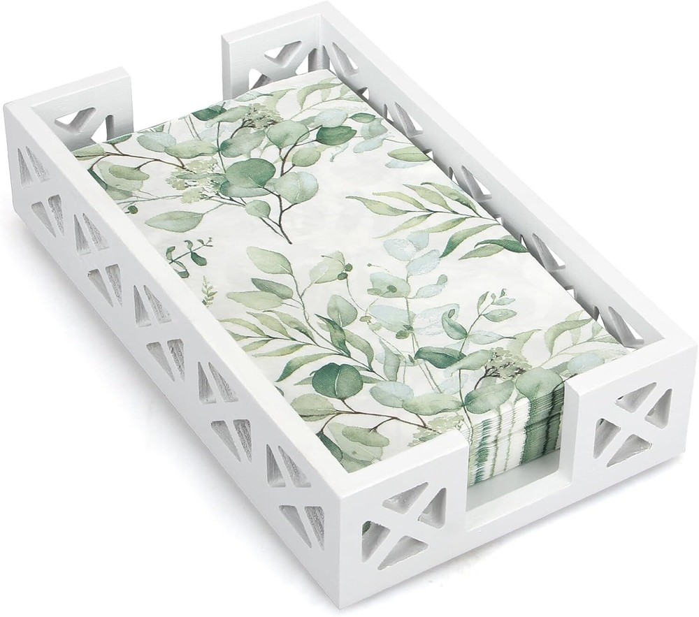 Guest Towel Holder Tray for Bathroom Napkin Modern Disposable White