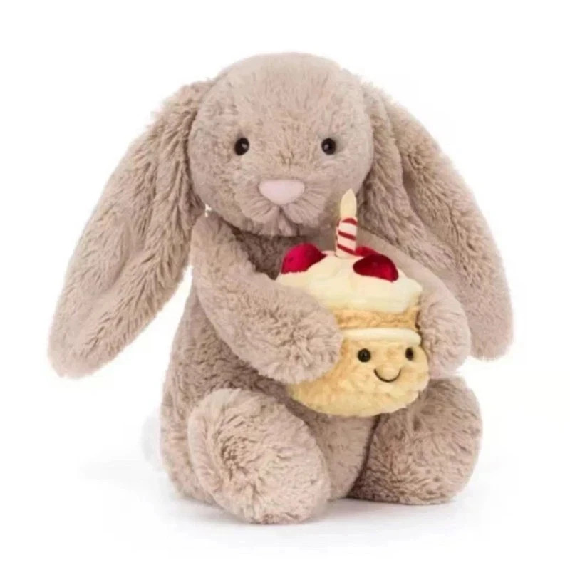 Jellycat Bashful Beige Birthday Bunny Cute Plush Toy Best Gift with dust bag USA
