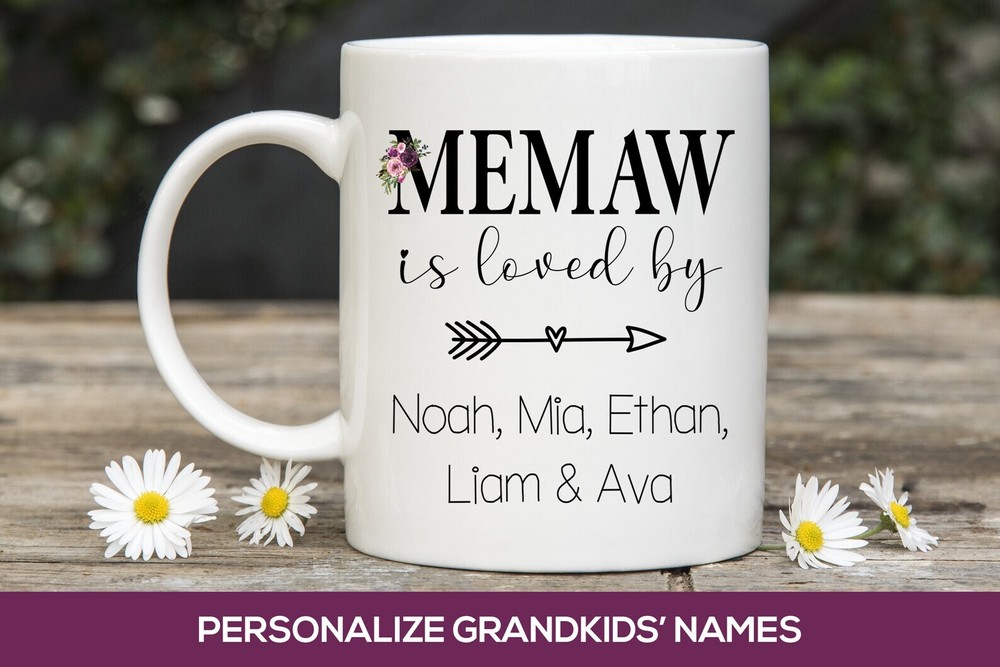 Personalized Memaw Is Loved Coffee Mug with Grandkids Names - Mother's Day Gift