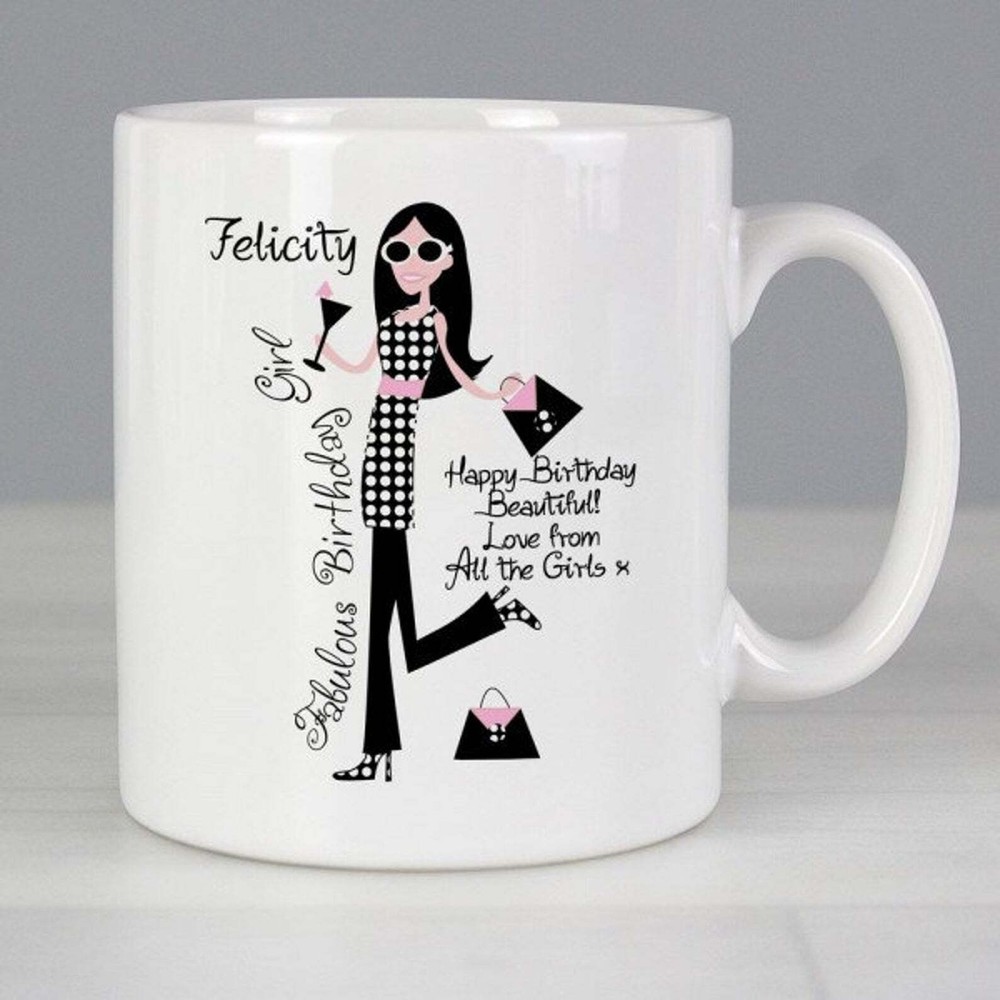 Personalised Fabulous Birthday Girl Mug