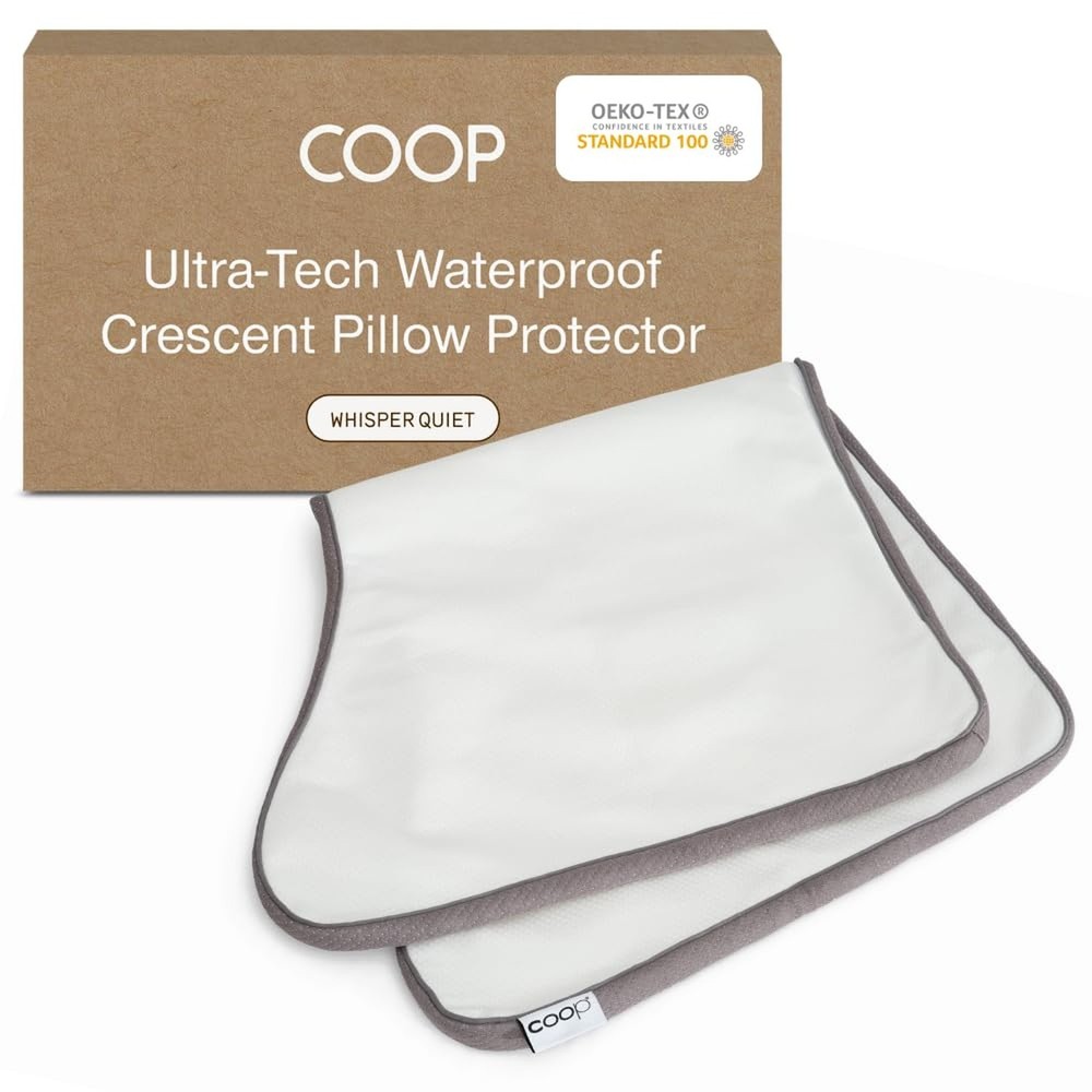 Coop Home Goods Ultra-Tech Waterproof Crescent Pillow Protector – Zippered