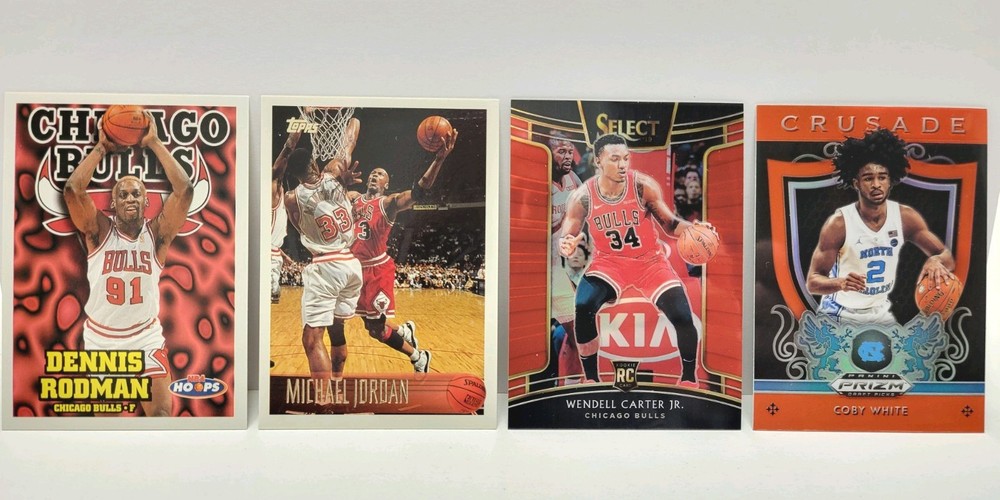 Chicago Bulls Legends & Modern - 4 Card Lot (Jordan, Rodman, White, Carter)