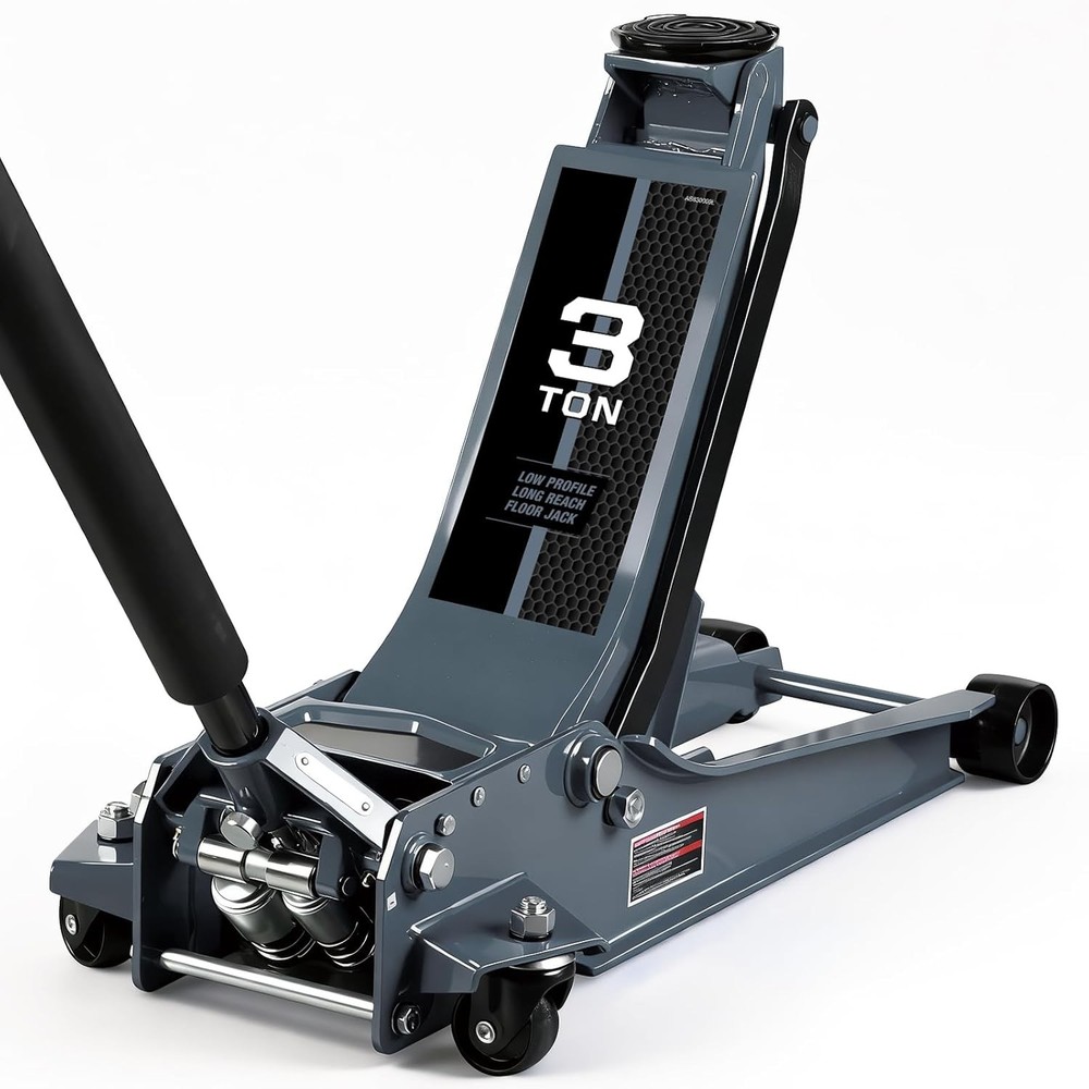 3 Ton Reach Floor Jack Hydraulic Low Profile Floor Jack  Quick Lift Pump,Grey