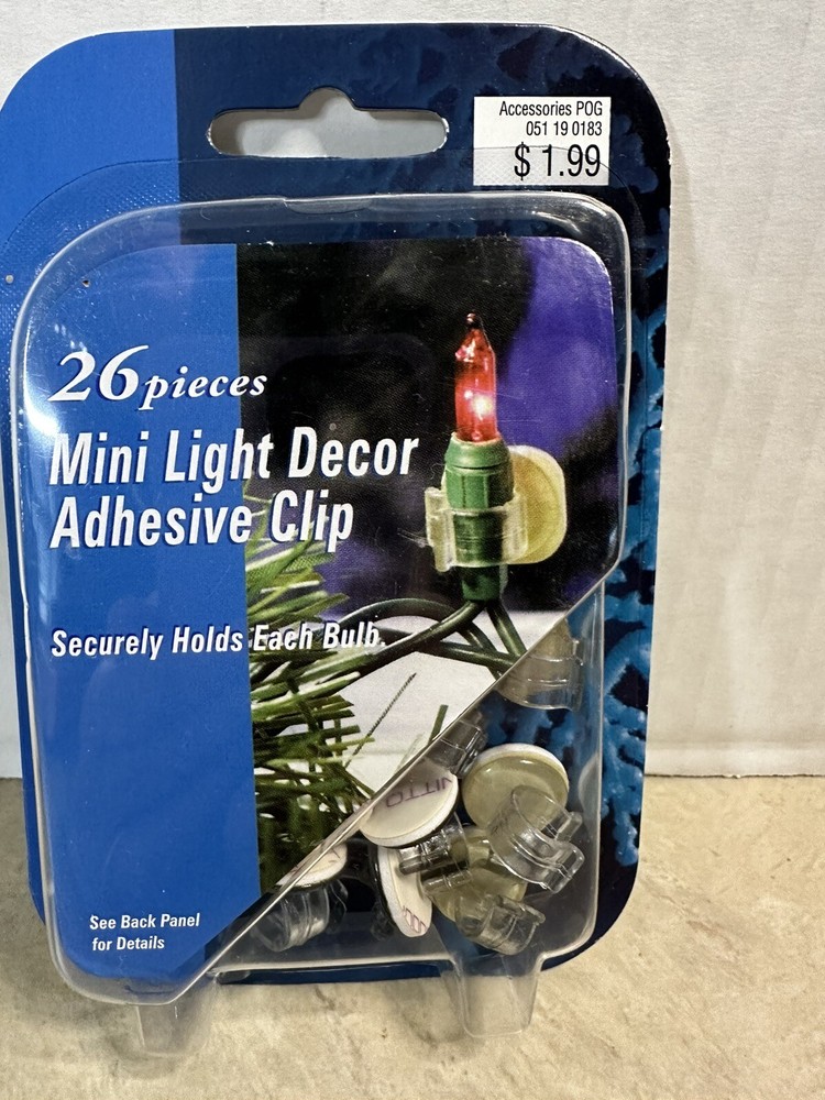 Gemmy 26 Piece Mini Light Decor Adhesive Clips 81020 Christmas NOS