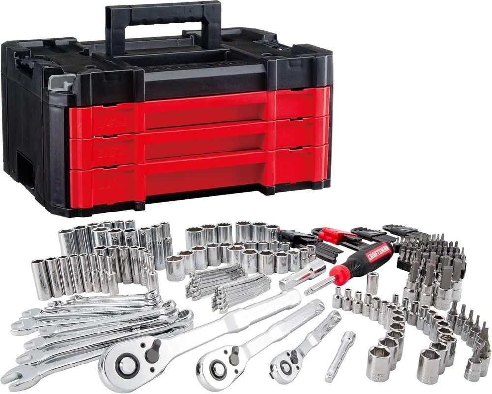 Craftsman 230-Piece Silver Finish Standard Metric Mechanics Tool Set 230 pc