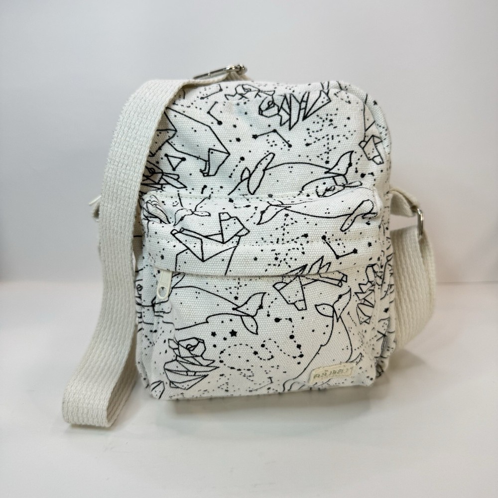 Canvas Crossbody Bag; Whale Bear Origami Style Constellation