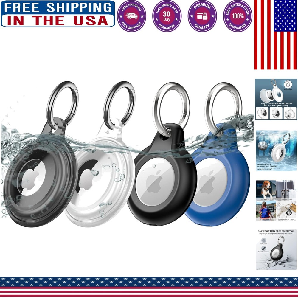Lightweight 4-Pack AirTag Keychain Holder for Scratch-Free Ultimate Protection