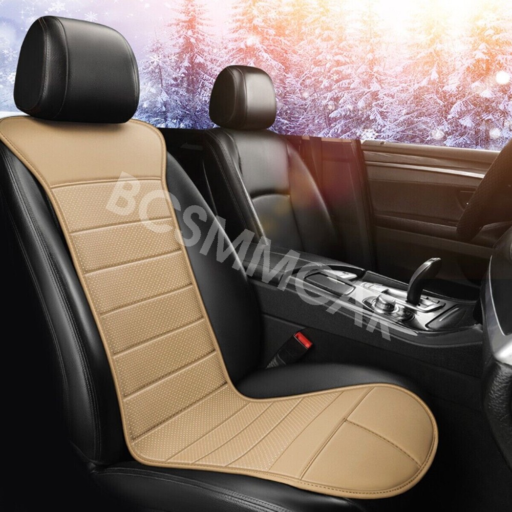 Car Heated Seat Cover Cushion Fast Heating Warmer Pad Beige Interior Accessories