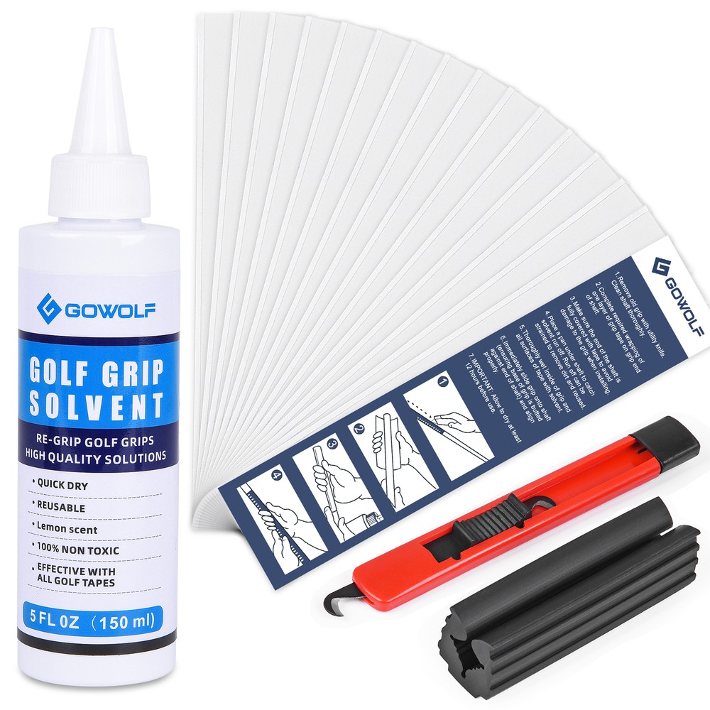 GolfClub Repair Grip KIT 5oz Solvent,13 Tape Strips 2