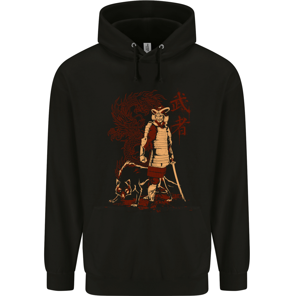 Dragon Warrior Wolf Dragon Samurai MMA Mens 80% Cotton Hoodie